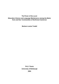 cover of the book The Power of the Local: Education Choices and Language Maintenance among the Bafut, Kom and Nsoʼ Communities of Northwest Cameroon