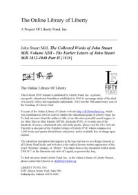 cover of the book The Earlier Letters of John Stuart Mill 1812-1848: Volumes XII-XIII Part II [1838]