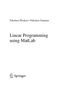 cover of the book Linear Programming using MatLab