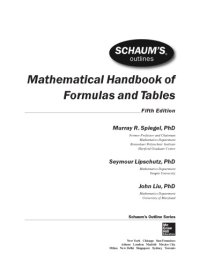 cover of the book Mathematical Handbook of Formulas and Tables