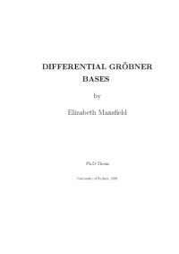 cover of the book Differential Gröbner bases [PhD thesis]