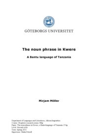 cover of the book The noun phrase in Kwere, a Bantu language of Tanzania