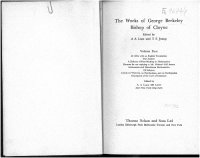 cover of the book The works of George Berkeley, Bishop of Cloyne