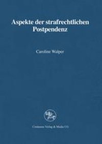 cover of the book Aspekte der strafrechtlichen Postpendenz