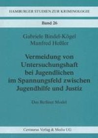 cover of the book Vermeidung von Untersuchungshaft bei Jugendlichen im Spannungsfeld zwischen Jugendhilfe und Justiz: Das Berliner Modell