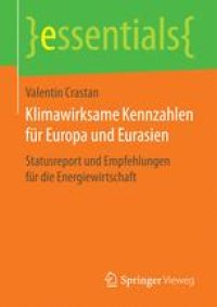 cover of the book  Klimawirksame Kennzahlen für Europa und Eurasien: Statusreport und Empfehlungen für die Energiewirtschaft