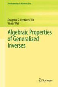 cover of the book  Algebraic Properties of Generalized Inverses