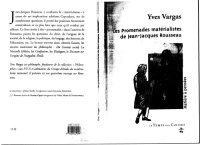 cover of the book Les promenades matérialistes de Jean-Jacques Rousseau