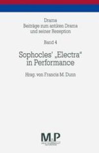 cover of the book Sophocles’ „Electra“ in Performance