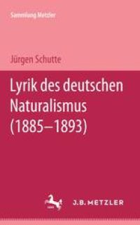 cover of the book Lyrik des deutschen Naturalismus (1885–1893)