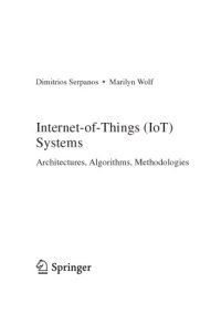 cover of the book Internet-of-Things (IoT) Systems. Architectures, Algorithms, Methodologies