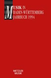 cover of the book Musik in Baden-Württemberg: Jahrbuch 1994/Band 1