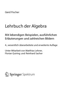 cover of the book Lehrbuch der Algebra