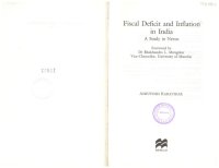 cover of the book Fiscal deficit and inflation in India: A study in nexus