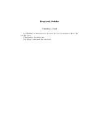 cover of the book Rings and Modules [lecture notes]