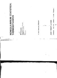 cover of the book Nonequilibrium statistical thermodynamics