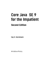 cover of the book Core Java SE 9 for the Impatient