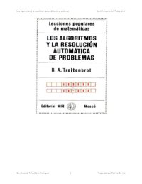 cover of the book Los algoritmos y la resolucion automatica de problemas