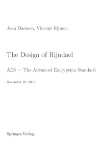 cover of the book The Design of Rijndael. AES - The Advanced Encryption Standard