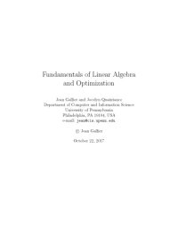 cover of the book Fundamentals of Linear Algebra and Optimization