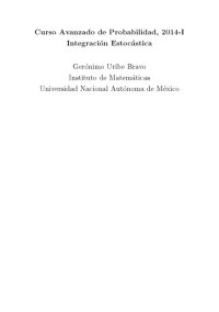 cover of the book Curso Avanzado de Probabilidad - Integracion Estocastica