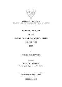 cover of the book Annual Report of the Department of Antiquities for the year 2008