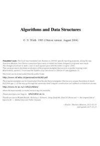 cover of the book Algorithms and Data Structures. Oberon version