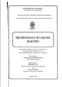 cover of the book The phonology of Lukundu (Bakundu)