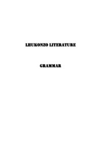 cover of the book Lhukonzo literature. Grammar