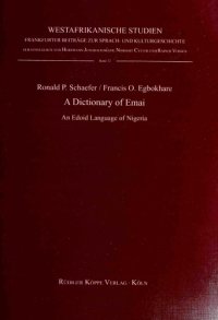 cover of the book A Dictionary of Emai - An Edoid Language of Nigeria