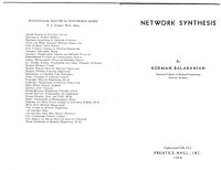 cover of the book Network synthesis