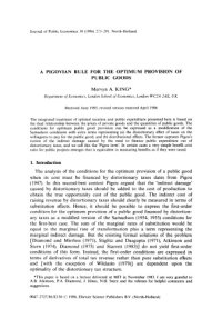 cover of the book A Pigovian rule for the optimum provision of public goods