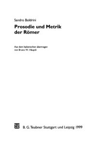 cover of the book Prosodie und Metrik der Römer