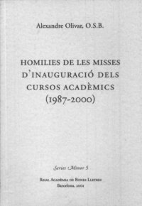 cover of the book Homilies de les misses d’inauguració dels cursos acadèmics (1987-2000)