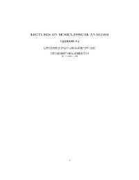 cover of the book Lectures on semiclassical analysis