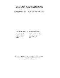 cover of the book Analytic combinatorics