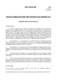 cover of the book Test No. 474: Mammalian Erythrocyte Micronucleus Test.