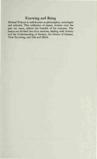 cover of the book Knowing and Being: Essays by Michael Polanyi (1959–1968)