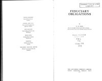 cover of the book Fiduciary obligations