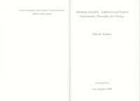 cover of the book Abraham Abulafia - Kabbalist and Prophet: Hermeneutics, Theosophy and Theurgy