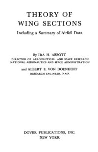 cover of the book Theory of Wing Sections - Including a Summary of Airfoil Data