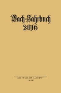 cover of the book Bach-Jahrbuch 2016