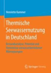 cover of the book  Thermische Seewassernutzung in Deutschland: Bestandsanalyse, Potential und Hemmnisse seewasserbetriebener Wärmepumpen