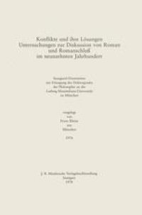 cover of the book  Konflikte und ihre Lösungen Untersuchungen zur Diskussion von Roman und Romanschluß im neunzehnten Jahrhundert