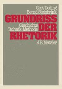 cover of the book  Grundriß der Rhetorik: Geschichte · Technik · Methode