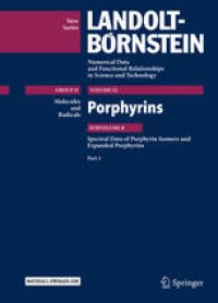 cover of the book  Porphyrins: Subvolume B, Spectral Data of Porphyrin Isomers and Expanded Porphyrins – Part 1