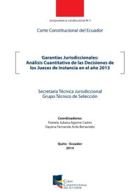 cover of the book Garantías jurisdiccionales: análisis cuantitativo de las decisiones de los jueces de instancia y apelación en el año 2013