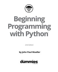 cover of the book Beginning Programming with Python for Dummies [2nd ed.]