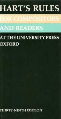 cover of the book Hart’s Rules for Compositors and Readers at the University Press Oxford