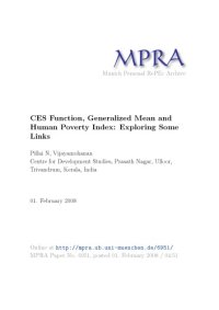 cover of the book CES Function Generalized mean and Human Poverty Index